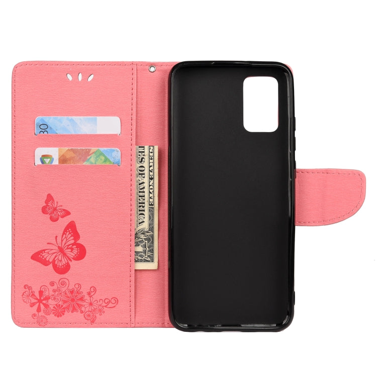 For Samsung Galaxy A32 5G Butterflies Embossing Horizontal Flip Leather Case with Holder & Card Slots & Wallet(Pink) by buy2fix