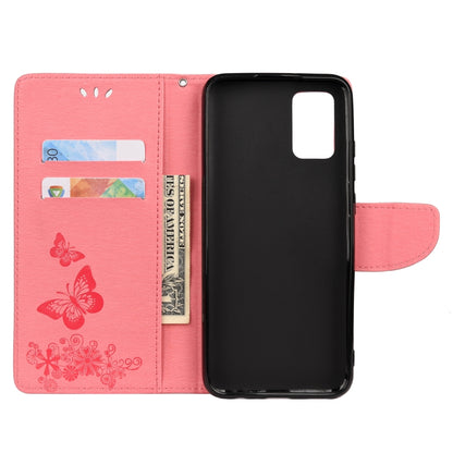 For Samsung Galaxy A32 5G Butterflies Embossing Horizontal Flip Leather Case with Holder & Card Slots & Wallet(Pink) by buy2fix