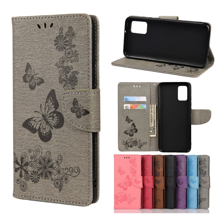 For Samsung Galaxy A32 5G Butterflies Embossing Horizontal Flip Leather Case with Holder & Card Slots & Wallet(Grey) by buy2fix