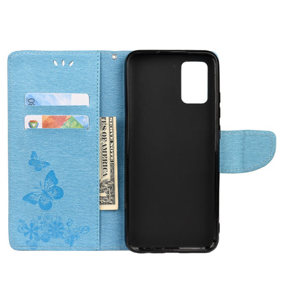 For Samsung Galaxy A32 5G Butterflies Embossing Horizontal Flip Leather Case with Holder & Card Slots & Wallet(Blue) by buy2fix
