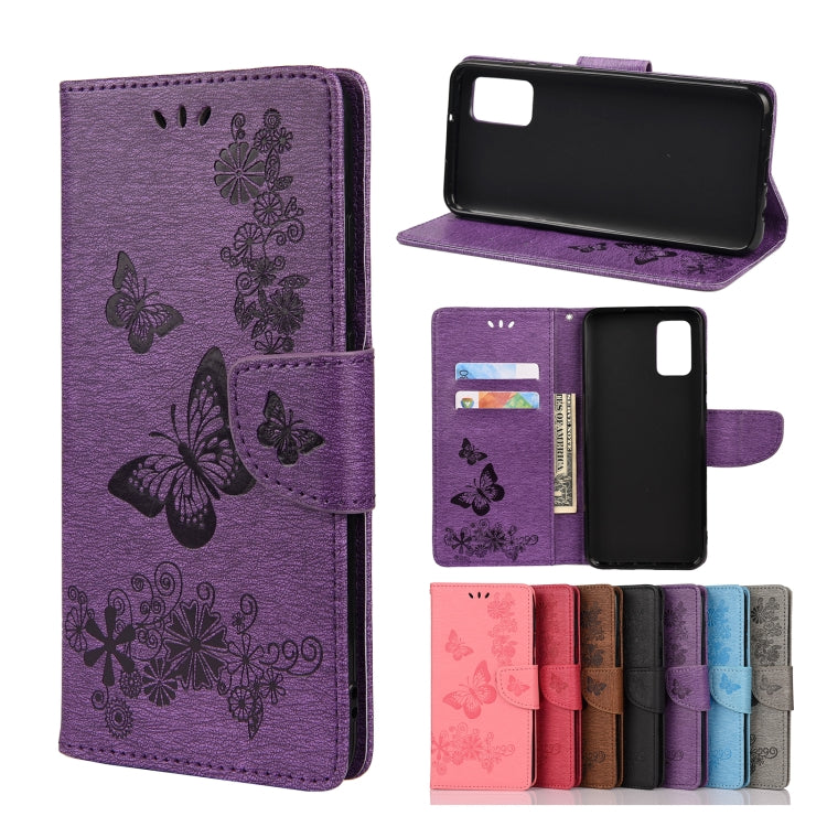 For Samsung Galaxy A32 5G Butterflies Embossing Horizontal Flip Leather Case with Holder & Card Slots & Wallet(Purple) by buy2fix