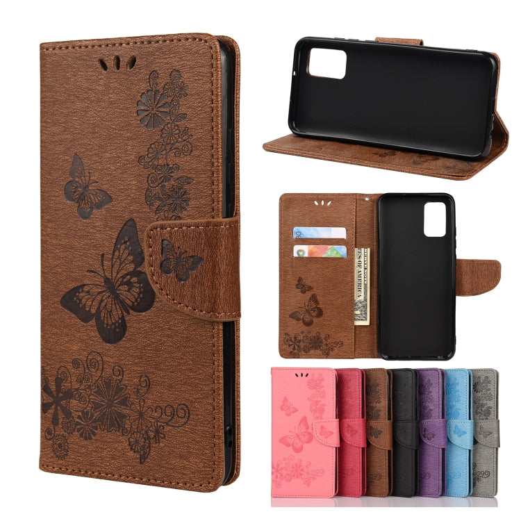 For Samsung Galaxy A32 5G Butterflies Embossing Horizontal Flip Leather Case with Holder & Card Slots & Wallet(Brown) by buy2fix