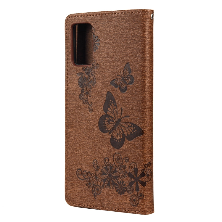 For Samsung Galaxy A32 5G Butterflies Embossing Horizontal Flip Leather Case with Holder & Card Slots & Wallet(Brown) by buy2fix