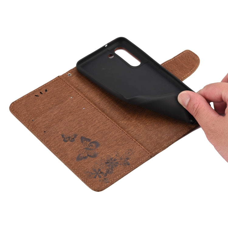 For Samsung Galaxy S21 FE Butterflies Embossing Horizontal Flip Leather Case with Holder & Card Slots & Wallet(Black) by buy2fix