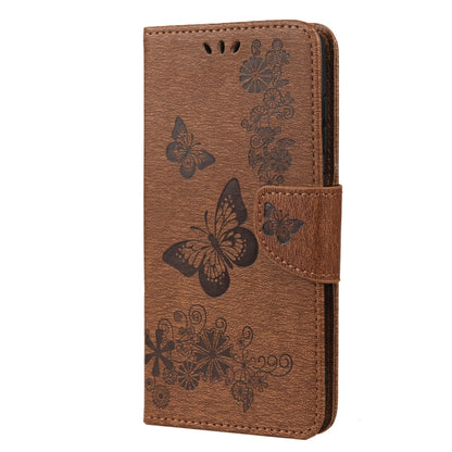 For Samsung Galaxy S21 FE Butterflies Embossing Horizontal Flip Leather Case with Holder & Card Slots & Wallet(Brown) by buy2fix