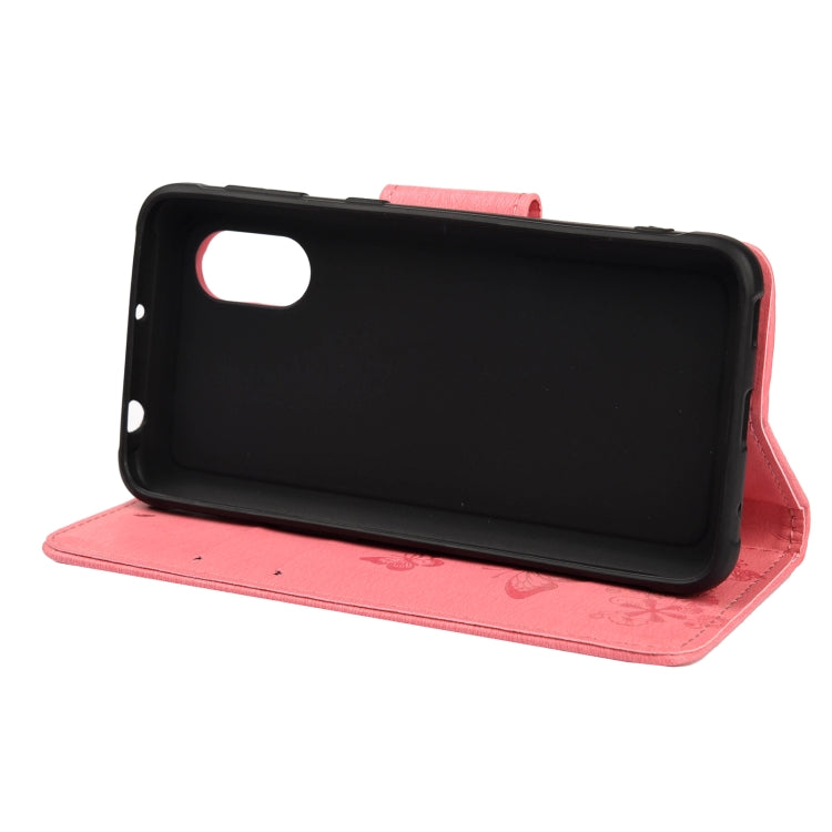 For Samsung Galaxy Xcover 5 Butterflies Embossing Horizontal Flip Leather Case with Holder & Card Slots & Wallet(Pink) by buy2fix