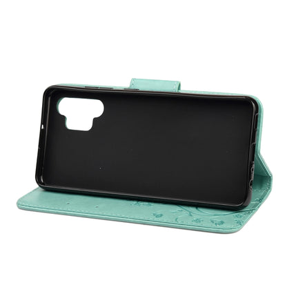 For Samsung Galaxy A32 4G Butterfly Flower Pattern Horizontal Flip Leather Case with Holder & Card Slots & Wallet(Green) by buy2fix