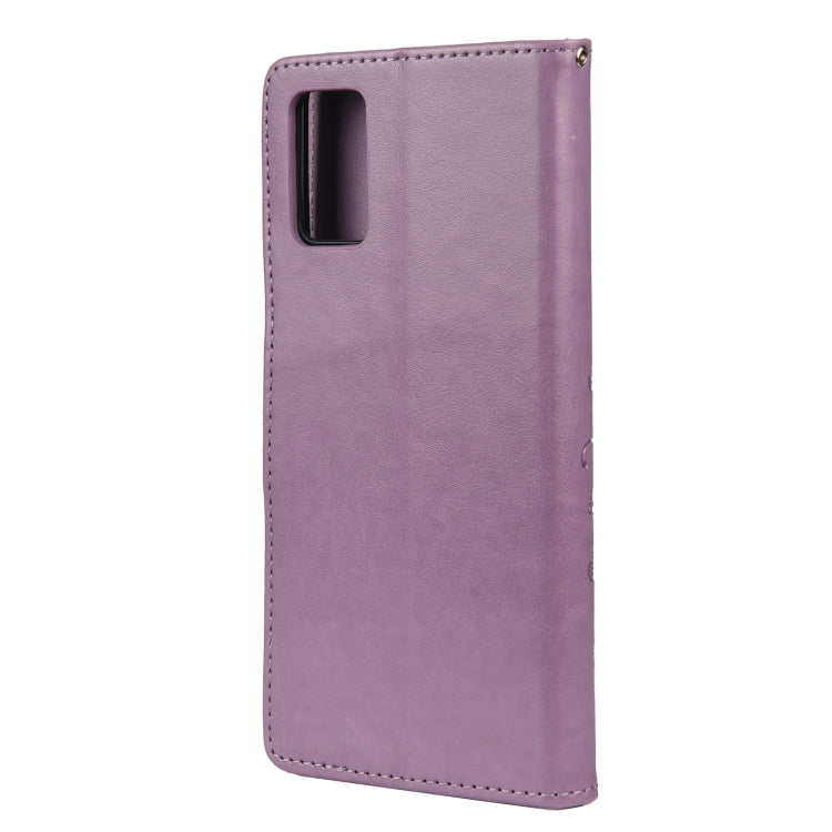 For Samsung Galaxy A32 5G Butterfly Flower Pattern Horizontal Flip Leather Case with Holder & Card Slots & Wallet(Light Purple) by buy2fix