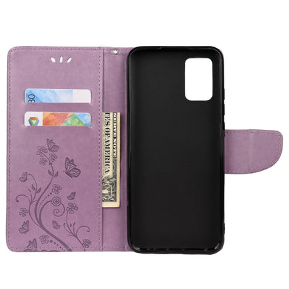 For Samsung Galaxy A32 5G Butterfly Flower Pattern Horizontal Flip Leather Case with Holder & Card Slots & Wallet(Light Purple) by buy2fix