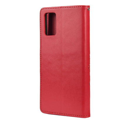 For Samsung Galaxy A32 5G Butterfly Flower Pattern Horizontal Flip Leather Case with Holder & Card Slots & Wallet(Red) by buy2fix