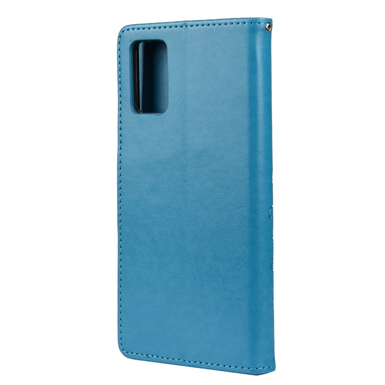 For Samsung Galaxy A32 5G Butterfly Flower Pattern Horizontal Flip Leather Case with Holder & Card Slots & Wallet(Blue) by buy2fix