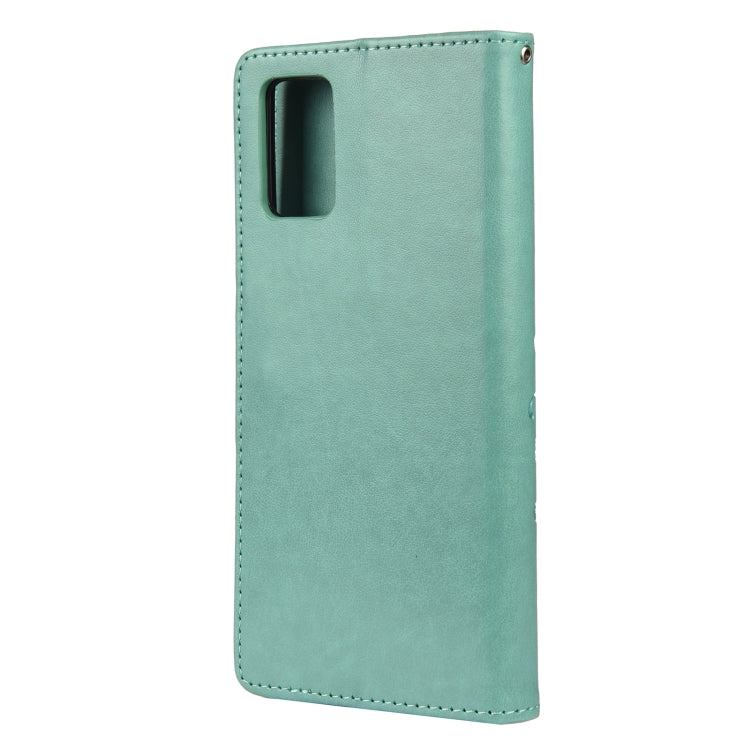 For Samsung Galaxy A32 5G Butterfly Flower Pattern Horizontal Flip Leather Case with Holder & Card Slots & Wallet(Green) by buy2fix