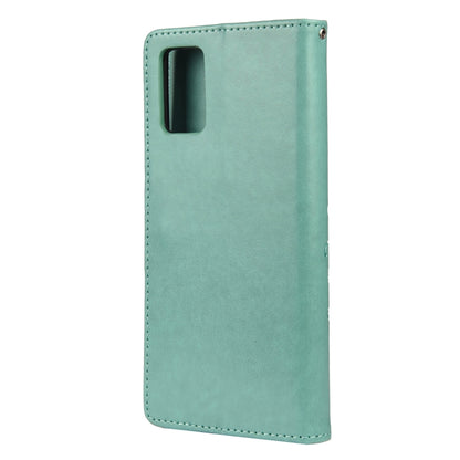 For Samsung Galaxy A32 5G Butterfly Flower Pattern Horizontal Flip Leather Case with Holder & Card Slots & Wallet(Green) by buy2fix