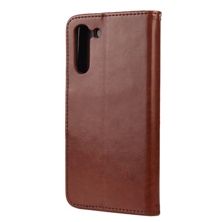 For Samsung Galaxy S21 FE Butterfly Flower Pattern Horizontal Flip Leather Case with Holder & Card Slots & Wallet(Brown) by buy2fix