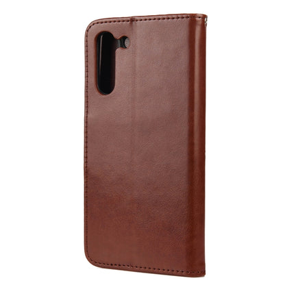 For Samsung Galaxy S21 FE Butterfly Flower Pattern Horizontal Flip Leather Case with Holder & Card Slots & Wallet(Brown) by buy2fix