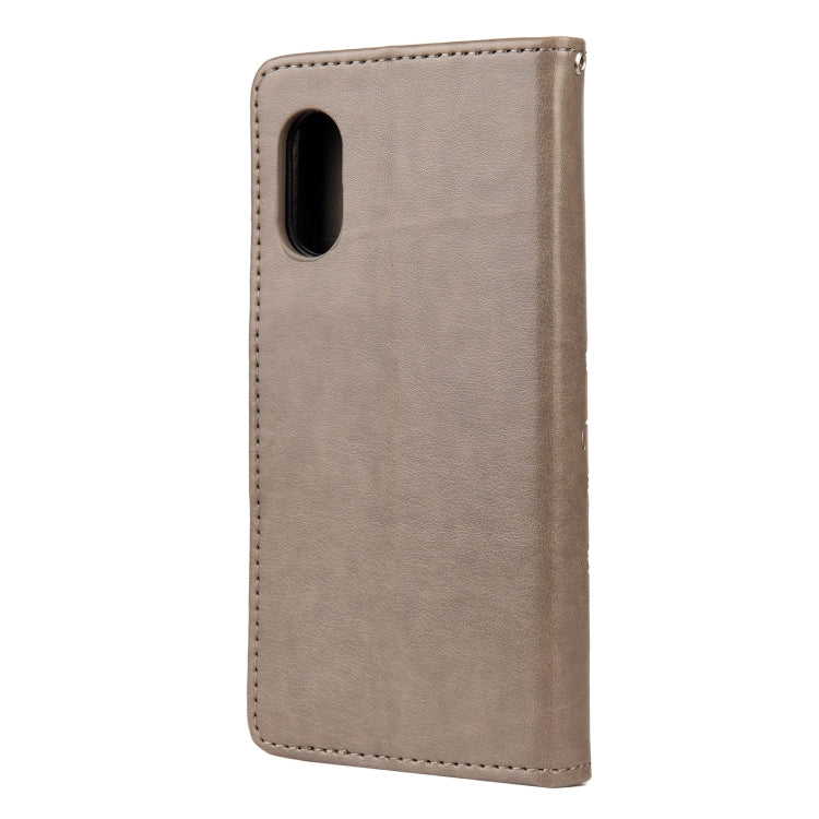 For Samsung Galaxy Xcover 5 Butterfly Flower Pattern Horizontal Flip Leather Case with Holder & Card Slots & Wallet(Grey) by buy2fix