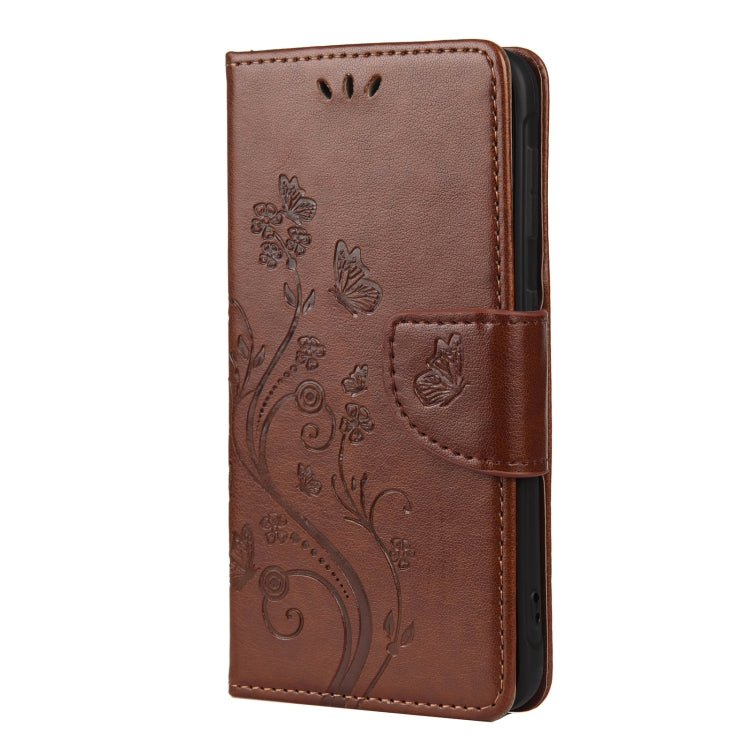 For Samsung Galaxy Xcover 5 Butterfly Flower Pattern Horizontal Flip Leather Case with Holder & Card Slots & Wallet(Brown) by buy2fix