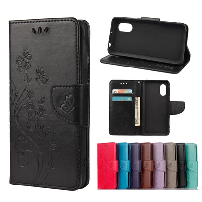 For Samsung Galaxy Xcover 5 Butterfly Flower Pattern Horizontal Flip Leather Case with Holder & Card Slots & Wallet(Black) by buy2fix