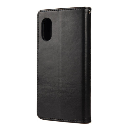 For Samsung Galaxy Xcover 5 Butterfly Flower Pattern Horizontal Flip Leather Case with Holder & Card Slots & Wallet(Black) by buy2fix