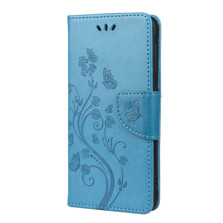 For Samsung Galaxy Xcover 5 Butterfly Flower Pattern Horizontal Flip Leather Case with Holder & Card Slots & Wallet(Blue) by buy2fix