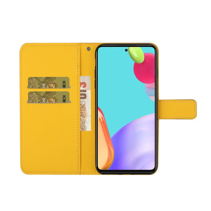For Samsung Galaxy A52 5G / 4G Ethnic Style Embossed Pattern Horizontal Flip Leather Case with Holder & Card Slots & Wallet & Lanyard(Yellow) by buy2fix