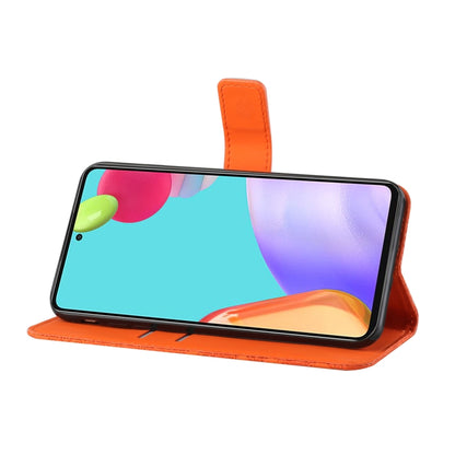 For Samsung Galaxy A52 5G / 4G Ethnic Style Embossed Pattern Horizontal Flip Leather Case with Holder & Card Slots & Wallet & Lanyard(Orange) by buy2fix