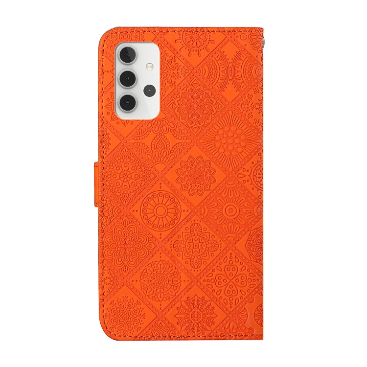 For Samsung Galaxy A32 5G Ethnic Style Embossed Pattern Horizontal Flip Leather Case with Holder & Card Slots & Wallet & Lanyard(Orange) by buy2fix