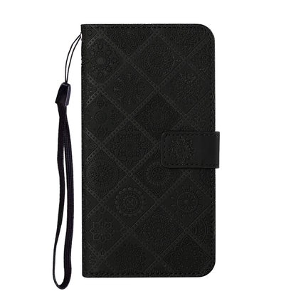 For Samsung Galaxy A32 5G Ethnic Style Embossed Pattern Horizontal Flip Leather Case with Holder & Card Slots & Wallet & Lanyard(Black) by buy2fix