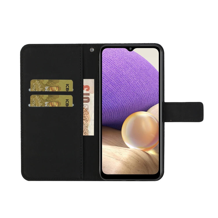 For Samsung Galaxy A32 5G Ethnic Style Embossed Pattern Horizontal Flip Leather Case with Holder & Card Slots & Wallet & Lanyard(Black) by buy2fix