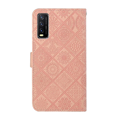 For vivo Y20 Ethnic Style Embossed Pattern Horizontal Flip Leather Case with Holder & Card Slots & Wallet & Lanyard(Pink) - vivo Cases by buy2fix | Online Shopping UK | buy2fix