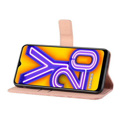 For vivo Y20 Ethnic Style Embossed Pattern Horizontal Flip Leather Case with Holder & Card Slots & Wallet & Lanyard(Pink) - vivo Cases by buy2fix | Online Shopping UK | buy2fix