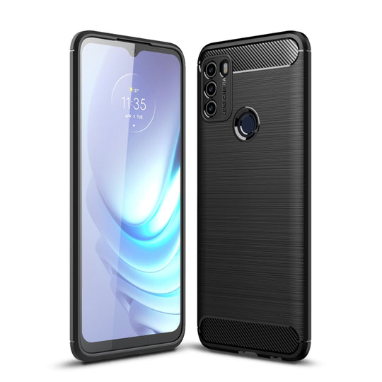 For Motorola Moto G50 Brushed Texture Carbon Fiber TPU Case(Black)
