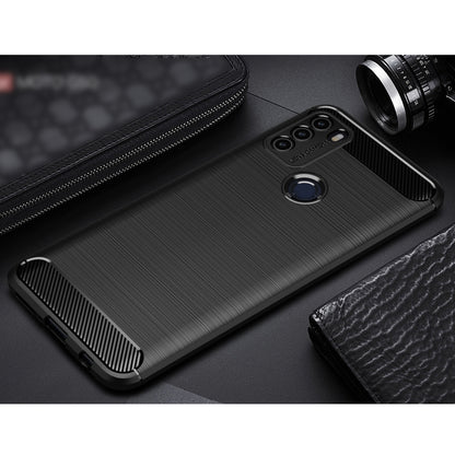 For Motorola Moto G50 Brushed Texture Carbon Fiber TPU Case(Black) - Motorola Cases by buy2fix | Online Shopping UK | buy2fix