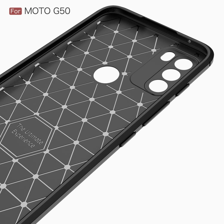 For Motorola Moto G50 Brushed Texture Carbon Fiber TPU Case(Black) - Motorola Cases by buy2fix | Online Shopping UK | buy2fix