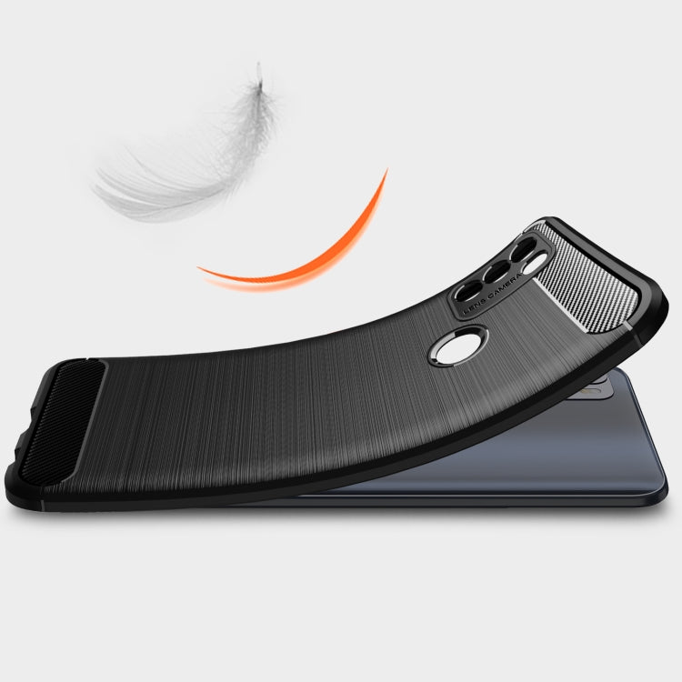 For Motorola Moto G50 Brushed Texture Carbon Fiber TPU Case(Blue) - Motorola Cases by buy2fix | Online Shopping UK | buy2fix