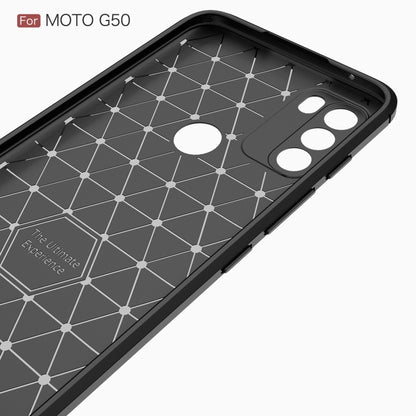 For Motorola Moto G50 Brushed Texture Carbon Fiber TPU Case(Blue) - Motorola Cases by buy2fix | Online Shopping UK | buy2fix