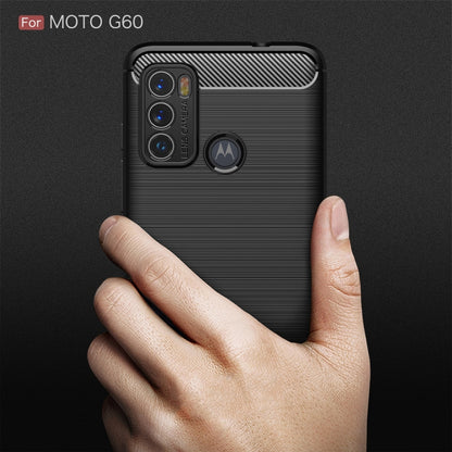 For Motorola Moto G60 Brushed Texture Carbon Fiber TPU Case(Black) - Motorola Cases by buy2fix | Online Shopping UK | buy2fix
