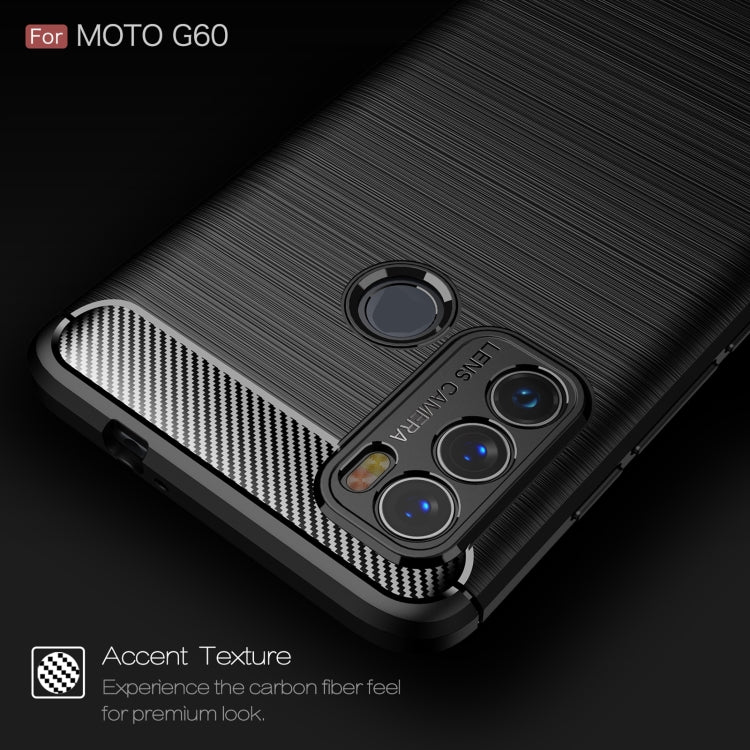 For Motorola Moto G60 Brushed Texture Carbon Fiber TPU Case(Red) - Motorola Cases by buy2fix | Online Shopping UK | buy2fix
