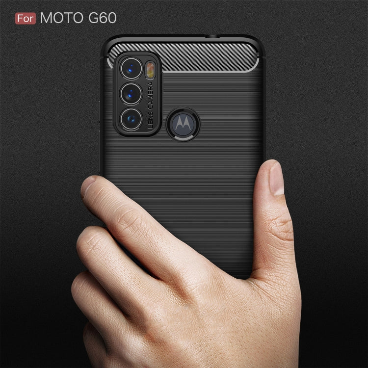For Motorola Moto G60 Brushed Texture Carbon Fiber TPU Case(Red) - Motorola Cases by buy2fix | Online Shopping UK | buy2fix