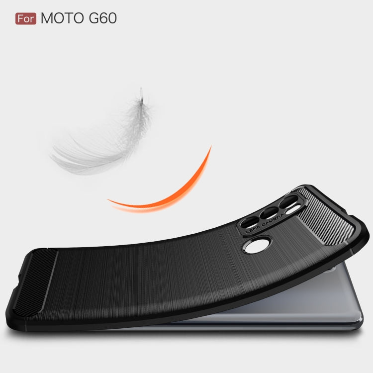 For Motorola Moto G60 Brushed Texture Carbon Fiber TPU Case(Blue) - Motorola Cases by buy2fix | Online Shopping UK | buy2fix
