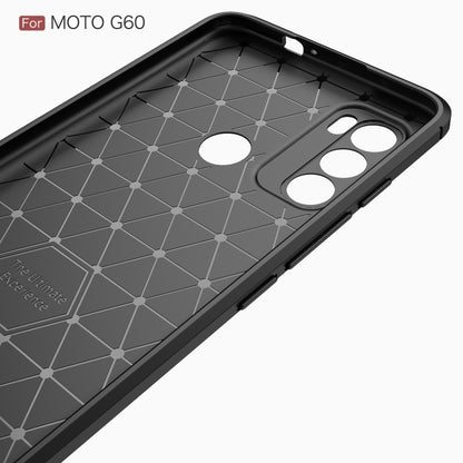 For Motorola Moto G60 Brushed Texture Carbon Fiber TPU Case(Blue) - Motorola Cases by buy2fix | Online Shopping UK | buy2fix