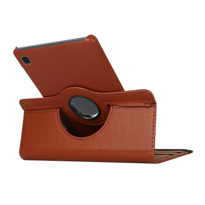 For Samsung Galaxy A7 Lite T220 360 Degree Rotation Litchi Texture Flip Leather Case with Holder(Orange) - Tab A7 Lite T220 / T225 by buy2fix | Online Shopping UK | buy2fix