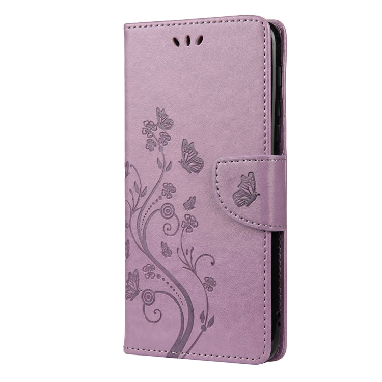 For Motorola Moto G30 Butterfly Flower Pattern Horizontal Flip Leather Case with Holder & Card Slots & Wallet(Light Purple) - Motorola Cases by buy2fix | Online Shopping UK | buy2fix