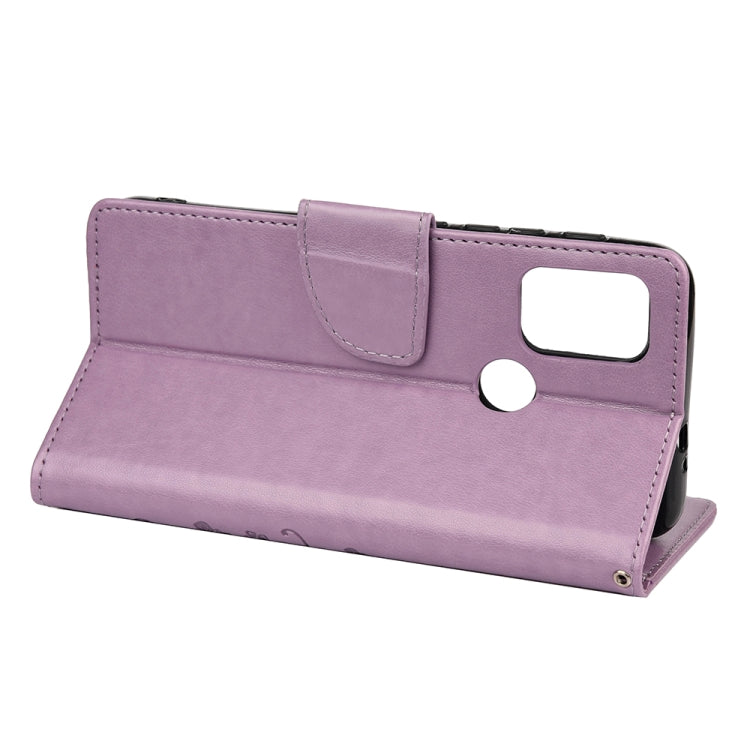 For Motorola Moto G30 Butterfly Flower Pattern Horizontal Flip Leather Case with Holder & Card Slots & Wallet(Light Purple) - Motorola Cases by buy2fix | Online Shopping UK | buy2fix