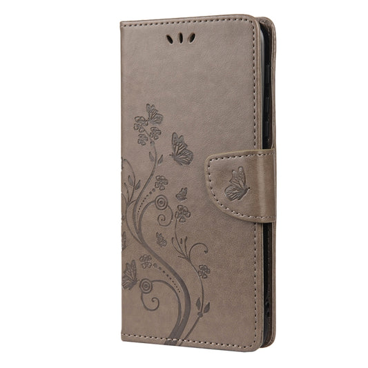 For Motorola Moto G30 Butterfly Flower Pattern Horizontal Flip Leather Case with Holder & Card Slots & Wallet(Grey) - Motorola Cases by buy2fix | Online Shopping UK | buy2fix