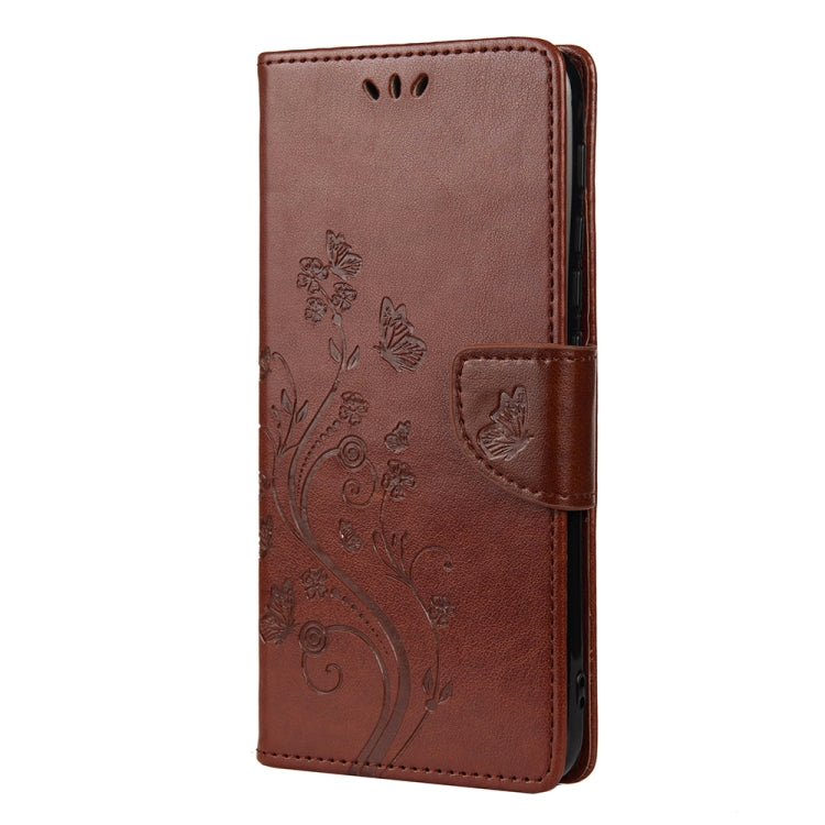 For Motorola Moto G30 Butterfly Flower Pattern Horizontal Flip Leather Case with Holder & Card Slots & Wallet(Brown) - Motorola Cases by buy2fix | Online Shopping UK | buy2fix