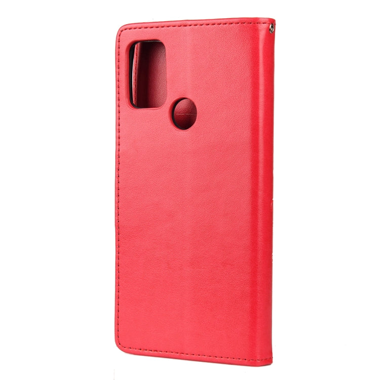 For Motorola Moto G30 Butterfly Flower Pattern Horizontal Flip Leather Case with Holder & Card Slots & Wallet(Red) - Motorola Cases by buy2fix | Online Shopping UK | buy2fix