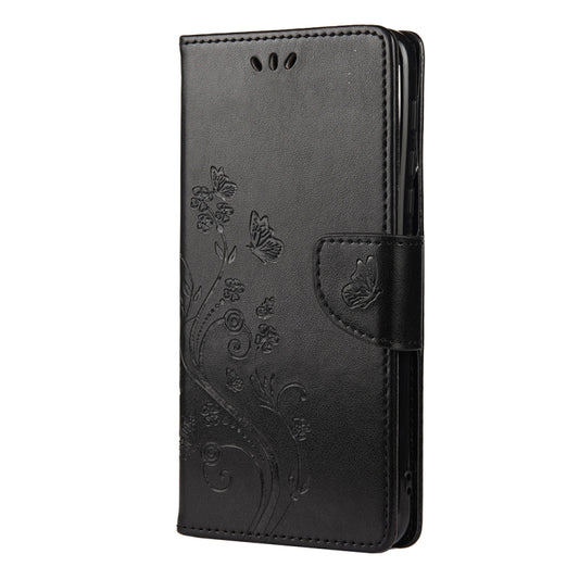 For Motorola Moto G30 Butterfly Flower Pattern Horizontal Flip Leather Case with Holder & Card Slots & Wallet(Black) - Motorola Cases by buy2fix | Online Shopping UK | buy2fix