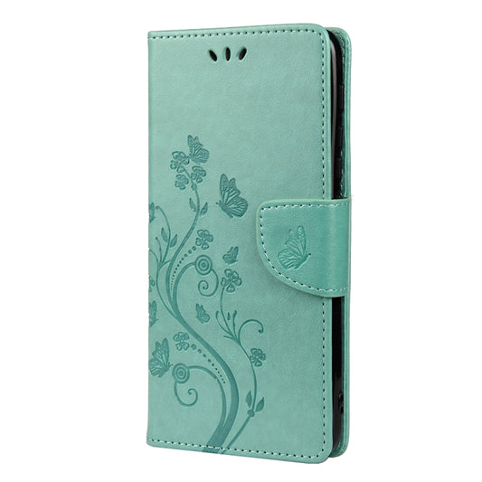 For Motorola Moto G30 Butterfly Flower Pattern Horizontal Flip Leather Case with Holder & Card Slots & Wallet(Green) - Motorola Cases by buy2fix | Online Shopping UK | buy2fix