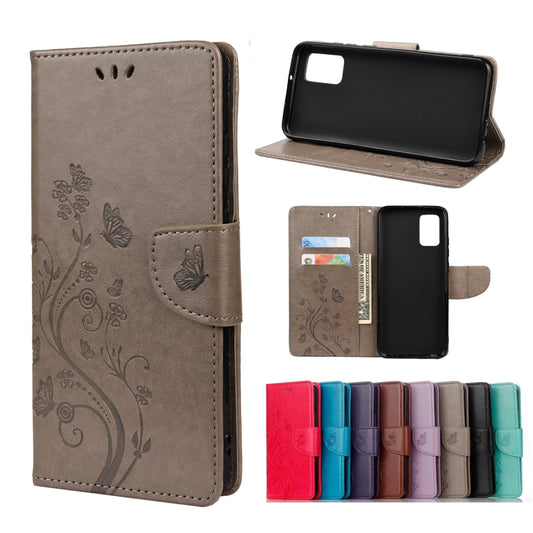 For Xiaomi Redmi Note 10 5G Butterfly Flower Pattern Horizontal Flip Leather Case with Holder & Card Slots & Wallet(Grey) - Xiaomi Cases by buy2fix | Online Shopping UK | buy2fix